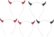 [Beatifufu] 5pcs Halloween Headband Devil Horn Headdress Festival Hair Wear Halloween Hair Accessories Devil Headband Halloween Costumes Devil Horn Hair Hoop Environmental Protection Welding