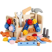 在飛比找蝦皮商城優惠-cpc 兒童木製維修工具箱 擰螺絲拆裝螺母 手提工具臺 男寶