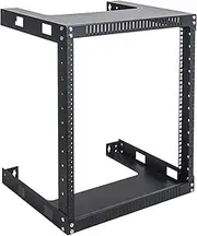 Sound Town 2-Post 12U Wall Mount Open Frame Rack, 16" Depth, for Servers, IT Equipment, Network Devices, AV, Patch Panels (ST2PWOR-12U)