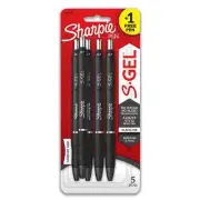 Sharpie S-Gel Gel Pens Medium Point 0.7mm Black Ink Gel Pen 5 Count