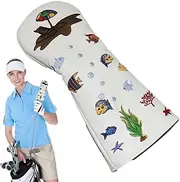 Golf Club Cover, Golf Club Cover - Small Fish Pattern Protection Waterproof Golf Cover Racket | Soft PU Outer Layer, Identification Number, Golf Accessories, Scratch Resistant