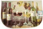 NYLON PRINTED KITCHEN RUG (nonskid)(20"x30") WINE, 4 GLASSES & 4 BOTTLES,Mohawk