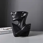 KatoonX Ceramic Greek Statue Face Vase Black Creative Head Sculpture for Home Decoration