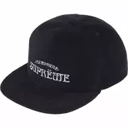 Supreme Champagne Corduroy 5-Panel Snapback Cap - Black, OS, DSWT brand new