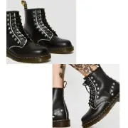 Dr. Martens 1460 Studded 8-Eye Lace-Up Boots Black Size 8 (EU 39)