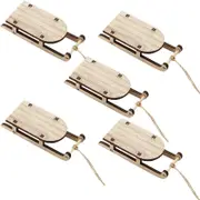 Catzon 5 Pcs Christmas Sled Ornament Wooden Sleighs for Christmas Tree Decor
