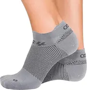 OrthoSleeve FS4 Orthotic Socks (Pair) for Plantar Fasciitis Relief, arch support and foot health featuring patented FS6 technology (Medium, No-Show Light Grey)
