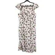 Anthropologie Dress The Cecily Cotton Fit & Flare Size Large Strawberry Print