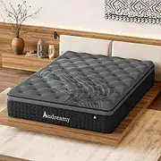 Audreamy Mattress Siena 35cm Natural Bamboo Charcoal Fiber Cover Euro Top Plush Padding 7 Zone Hybrid Pocket Spring Enhanced Edge Support Breathable High Resilience Foam Medium Firm (Queen)
