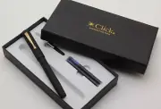 Click Century Full Matte Charcoal Black Ebonite Fountain Pen New In Box