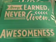 Chalk Couture Transfer/ Stencil- Size B- New Reusable Always Earned Awesomeness