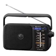 Portable AM/FM Radio Speaker with Earphone Jack (Black)