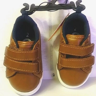 Wonder Nation Infant Boys Double Strap Casual Sneaker Shoes Brown Size 2 NWT