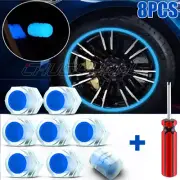 Tire Valve Caps Luminous Car Bike Cycle Wheel Dust Cover Glow In The Dark bule 8