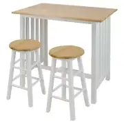 Casual Home 3-piece Breakfast Set With Solid American Hardwood Top White