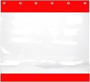 Outdoor Curtain Waterproof PVC Transparent Balcony Curtain Perforated Customized Size for Gazebo (2.8x3m)
