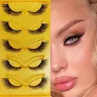 5 Pairs Cat Eye Lashes Wispy Fake Lashes Fluffy Cat Eye Lashes Extensions False