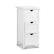 Artiss Bedside Table Bathroom Storage Cabinet 3 Drawers White