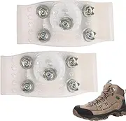 [Generic] Ice Shoes Grippers,2X Mid Sole Ice Cleats Snow Crampons | Mountaineering Ice Grips, Boots Ice Grippers, Adjustable Snow Traction Cleats for Hiking Fishing