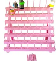 PeavyTailor 70 Spool Thread Holder Thread Rack Spool Stand for Sewing (Pink)