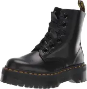 Dr. Martens Women's Molly Combat Boot 7, Black Buttero