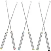 Yardenfun 6pcs Stainless Steel Fondue Forks with Heat Resistant Handles for Chocolate Cheese and Fruit Ergonomic Design for Easy Dipping and Enjoyable Fondue Experience