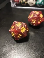MTG D20 Baldur's Gate Jumbo Oversized Dice Magic Red Yellow