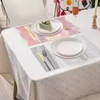 Geometric Pattern Placemat Pvc Dining Table Set Heat-resistant