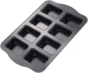 Mini Loaf Pan, 8-Cavity Non-Stick Muffin Pan,Carbon Steel Brownie Bakeware for O