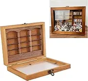 Anxiety Bookshelf, Mini Wooden Book Box Display Case with 196 Books, Miniature Book Library Cabinet, Shake Away Your Anxiety, Desk Decor for Home, Living Room, Office
