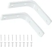 2 Pack White Wall Shelf Bracket 4 Inch Shelf Bracket, Heavy Duty Shelf Support D