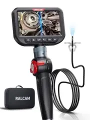 Dual Lens Articulating Borescope, 6.2mm Slim Probe, 5" Endoscope Camera with ...