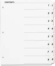 Business Source Table of Content Quick Index Dividers