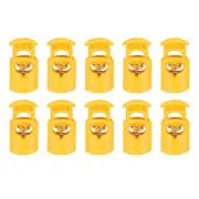 10pcs Cord Lock Single Hole Spring Toggle Stopper for Drawstring, Yellow