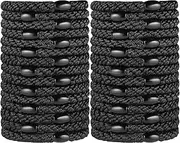 Black Elastic Hair Ties for Women and Girls, Funtopia 30 Pcs No Metal No Slip Braided Ponytail Holders for Thick and Medium Hair