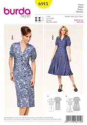 Burda 6915 Misses Retro Summer Dresses Sew Pattern sz 6-18