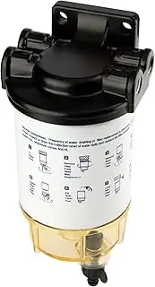 WAVEFLO S3213 Fuel Water Separator Marine Boat 3/8 Inch Fuel Filter 10 Micron Engine Water Fuel Separator for Marine Outboard Mercury Yamaha Racor Replaces