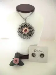 Brighton "DYNASTY SOL" Two-Tone Necklace-Earring Set (MSR$206) NWT/Pouch