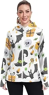 [Caihoyu] Lightweight Zip Up Hoodie Women Full Zip Plain t Shirts UPF 50+ Protection