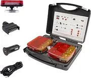 Wireless Magnetic Trailer Lights Kit, Rechargeable Waterproof LED Tail Lights with Suction Base for Trucks, Boats, RVs