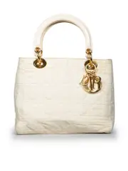 1999 Vintage Ecru Medium Lady Dior Bag