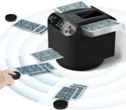 CARDSPIN 2-in-1 Automatic Card Shuffler and Dealer Machine, 360° Rotating 2 D...