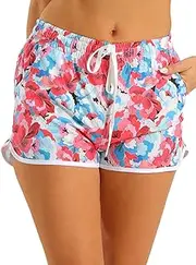 [boruizhen] Women's Swim Board Shorts Quick Dry Beach Shorts High Waisted Summer Bathing Suit Bottoms with Pocket