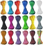 Nylon String for Bracelets Nylon Cord 1.5mm 18 Colors Nylon Satin Cord Silk Beading Cord Bracelet Making String Rattail Cord for Necklace Cord Friendship Bracelet String Nylon Cord for Jewelry Making