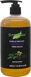 JOJOBA OIL 100% PURE ORGANIC COLD PRESSED VIRGIN OIL SKINCARE 100ML 200ML 300ML (With Pump Included, 500ml), Golden, 500 ml (Pack of 1)