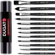 Watercolor Paint Brushes Set - 12 PCS Professional Synthetic Goat Hair Art Brush