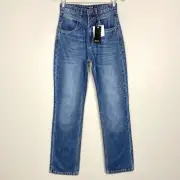 Nasty Gal Yoke Detail Straight Jeans Women’s Size 6 High Rise Western Retro 80’s