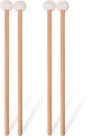 2 Pair Premium Timpani Stick Mallets Snare Drum Soft Felt Mallets for Percussion