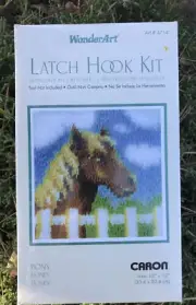 Wonderart Latch Hook Kit Pony Horse Head 12" Square New Made in USA #426134 EZ