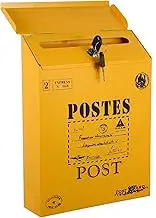 SHINEOFI 1Pc Vintage Letter Box Wall Mount Mailbox with Lock Retro Suggestion Box for Home Decor Durable Sturdy Design Easy Installation for Letters Newspapers